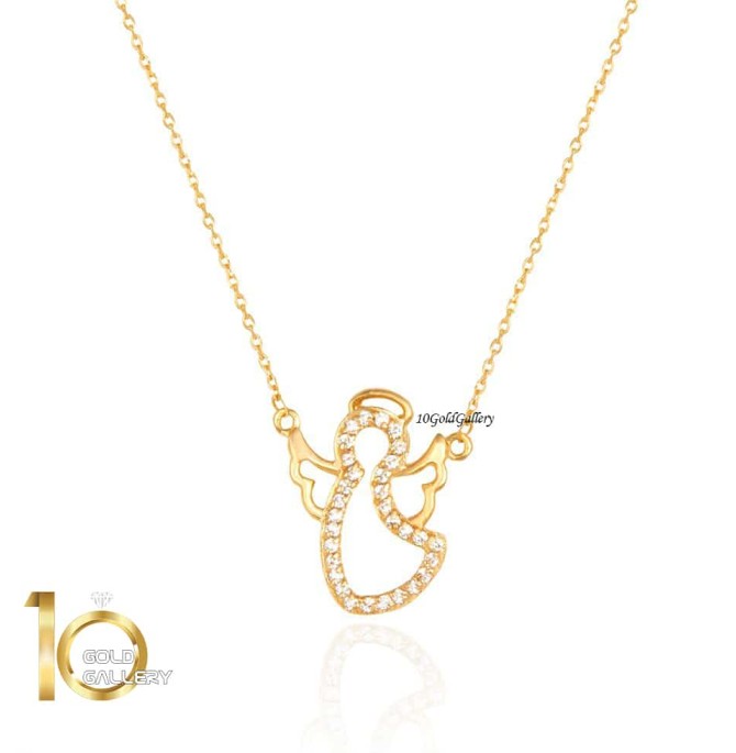 گردنبند طلا زنانه طرح فرشته کد CN356 | 10 گلد گالری