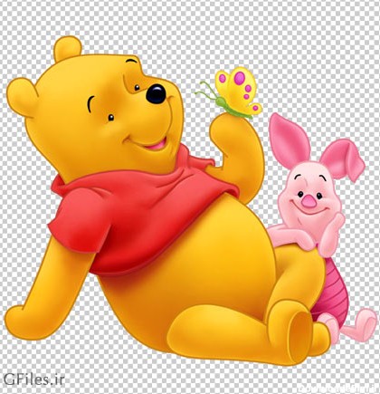 تصویر دوربری شده کاراکتر Pooh (خرس کوچولوی کارتونی)