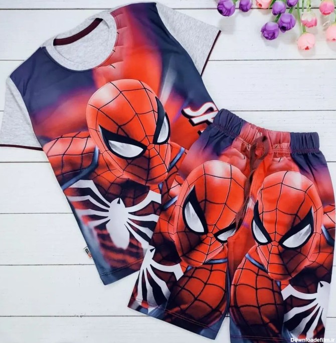 تیشرت و شلوارک مرد عنکبوتی زمینه قرمز - فروشگاه لباس بچگانه پارسامد