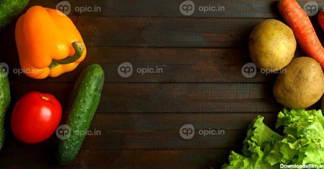 دانلود عکس پس زمینه غذا با سبزیجات مختلف گیاهی | اوپیک