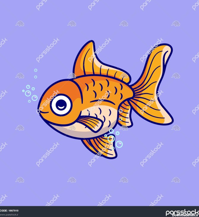 تصویر وکتور کارتونی شنای ماهی قرمز زیبا حق بیمه ایزوله مفهوم نماد ...