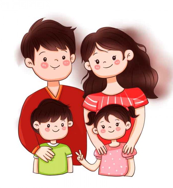 عکس کارتونی خانواده ۴ نفره