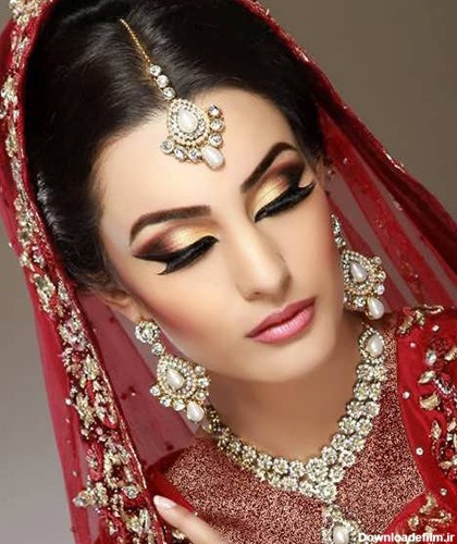 عکس آرایش صورت عروس هندی