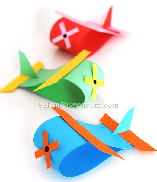 کاردستی آسان هواپیما با کاغذ رنگی - پنجره ای به دنیای کودکان