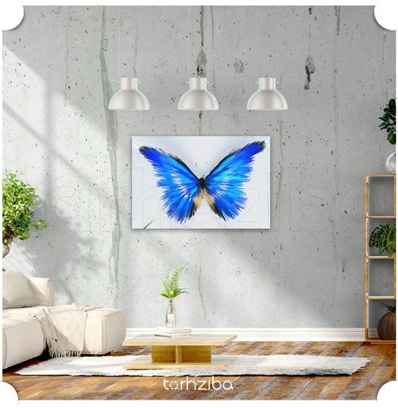 تابلو عکس مدرن پروانه آبی (B-565) - خرید تابلو شاسی