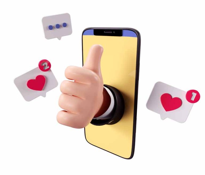 طرح کلیپ آرت پیام های قلب و لایک در موبایل