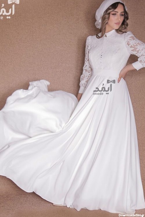 خرید لباس نامزدی ایرانی جدید مدل ندل لباس فرمالیته عروس لباس نامزدی سایده لباس مجلسی سفید زنانه بلند مزون آنلاین آیمد