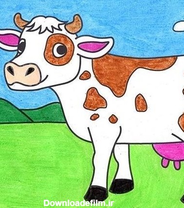 آموزش کشیدن نقاشی ساده و آسان گاو برای بچه های سنین مختلف - دلبرانه