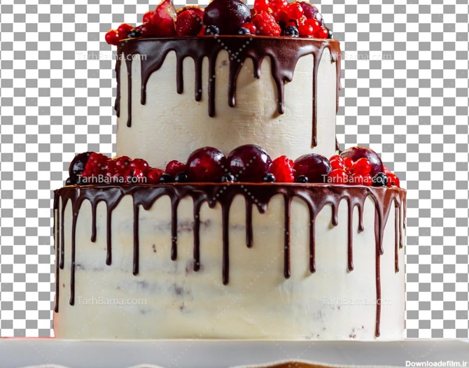 تصویر با کیفیت کیک شکلاتی دو طبقه
