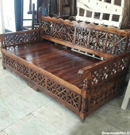 تخت سنتی چوبی طرح هندی - فروشگاه اینترنتی ویلاسازه - فروش آنلاین ...