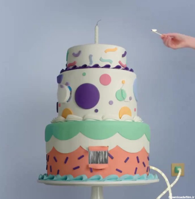 کیک تولد متحرک فانتزی
