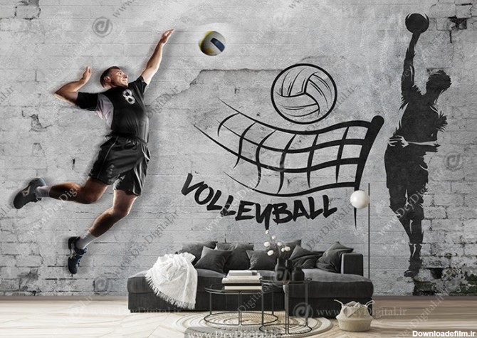 قیمت و خرید کاغذ دیواری سه بعدی طرح ورزشی والیبالیست ها BA ...
