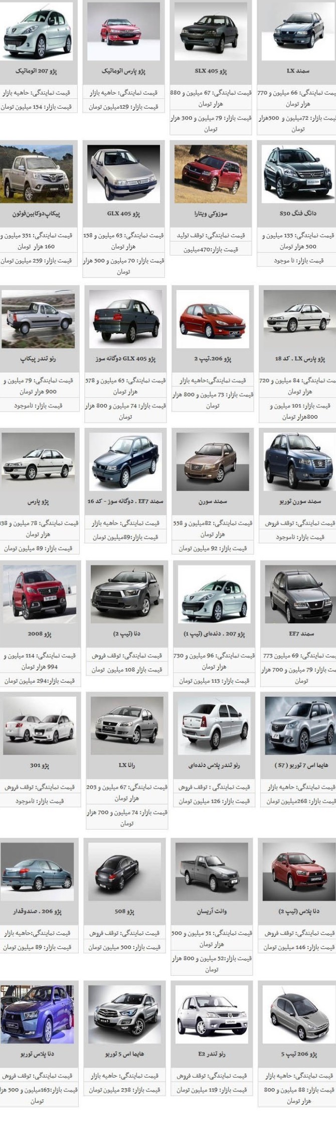 عکس انواع ماشین های ایران خودرو
