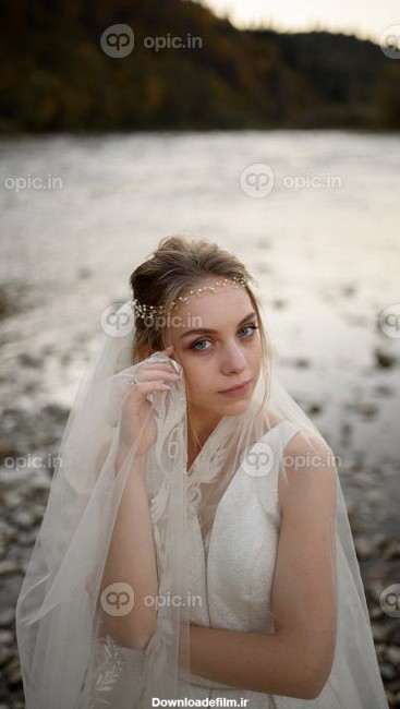 دانلود عکس پرتره عروس جوان زیبا با حجاب | اوپیک