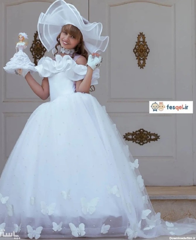 جزئیات محصول لباس عروس پروانه ای بسیار زیبا مدل: QBQ20 | پاساژ