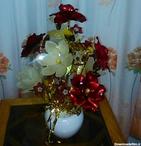 گلدان گل کریستالی نسبتا بزرگ