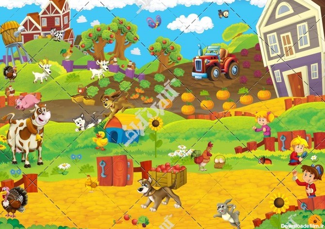 عکس کارتونی مزرعه و خانه