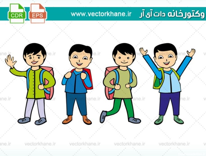 وکتور دانش آموز پسر ایرانی