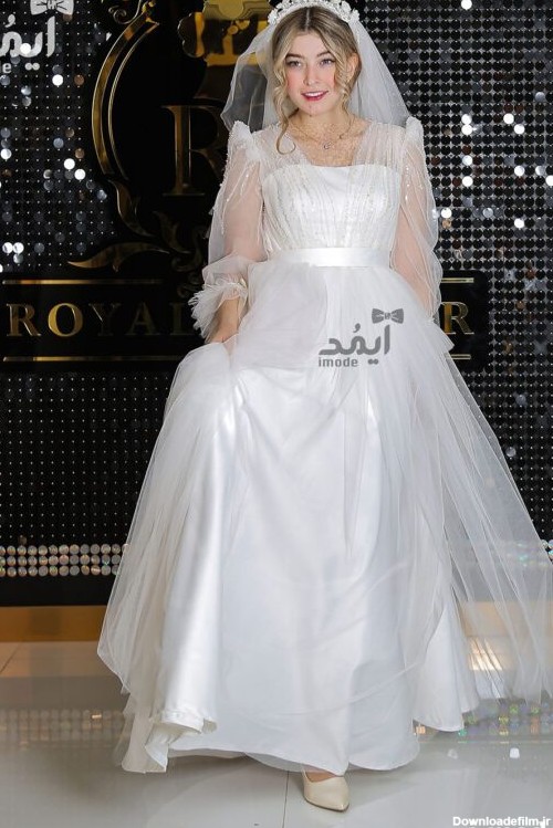 قیمت خرید لباس عقد محضری جدید مدل راشا لباس نامزدی سفید زنانه لباس عقد پوشیده لباس عروس پوشیده زنانه