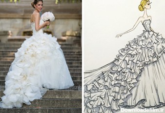 طراحی لباس عروس با مداد روی کاغذ - اجاره لباس عروس، طراحی و دوخت ...