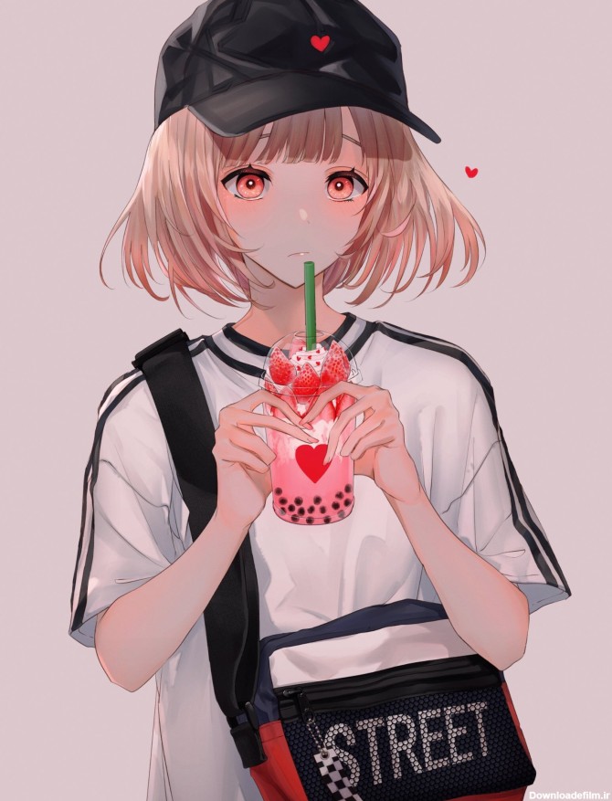 Strawberry Bubble Tea : r/shorthairedwaifus