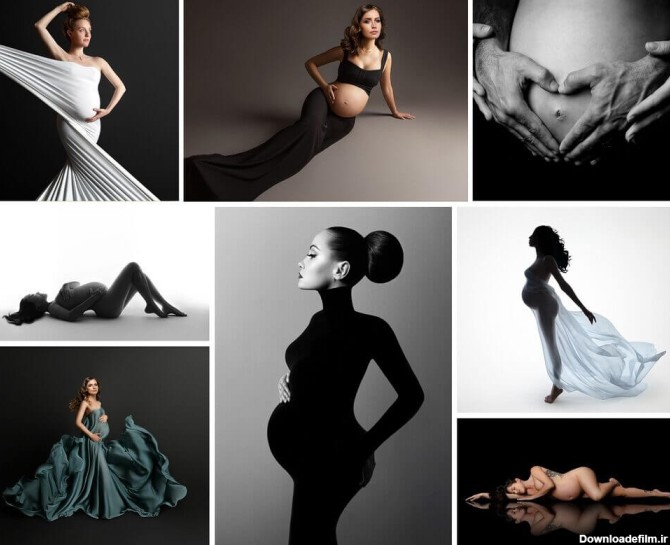 ژست جدید عکس بارداری در آتلیه بارداری