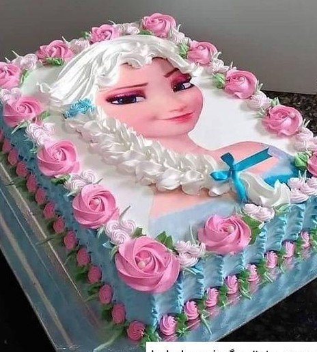 عکس کیک تولد دخترانه مستطیلی