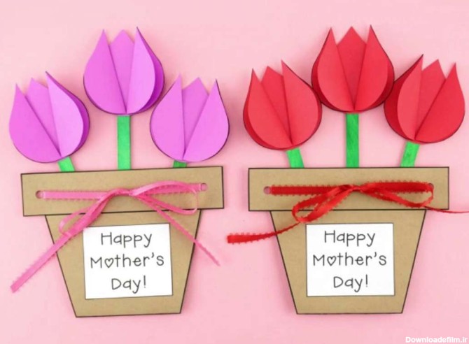 کاردستی دسته گل کاغذی برای مادر