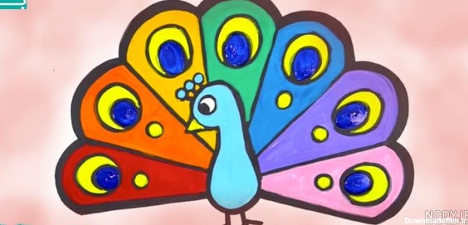 عکس طاووس نقاشی ساده