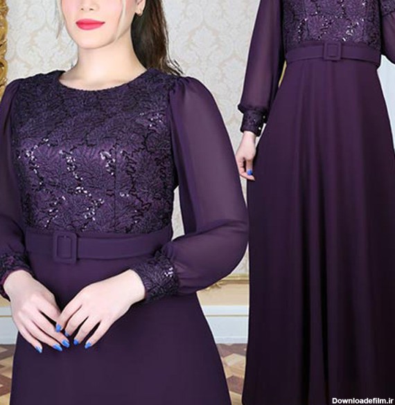 مدل پیراهن مجلسی بلند + مدل لباس مجلسی ایرانی پوشیده