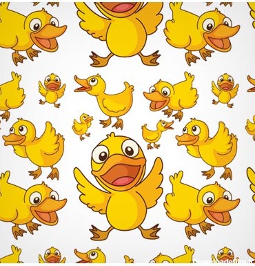 دانلود پترن و پس زمینه لایه باز اردک (Cute Animal Pattern Cartoon Vector)