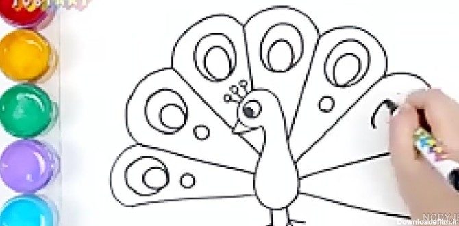 عکس نقاشی طاووس خیالی ساده