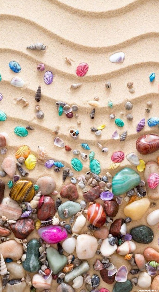 عکس زمینه سنگ های رنگی سالحل دریا پس زمینه | والپیپر گرام