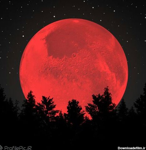 عکس پروفایل تاریک، کره ماه در شب - پروفایل پیک