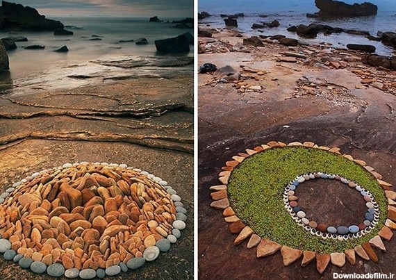 نمایش سنگ‌ها در کنار ساحل (+عکس)