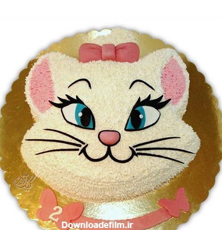 انواع کیک تولد دخترانه - کیک دخترانه گربه اشرافی | کیک آف