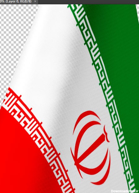 عکس پرچم تشریفاتی ایران ایستاده PNG