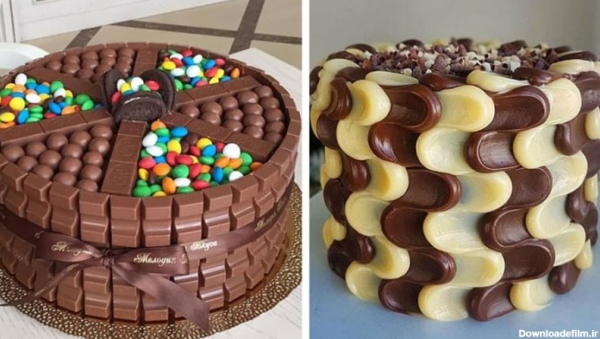 آموزش تزیین کیک شکلاتی:: تزیین کیک تولد جدید