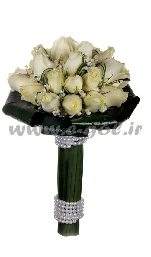 دسته گل عروس رز سفید - خرید آنلاین دسته گل عروس در تهران - ایگل