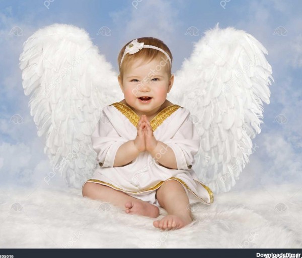 بال های فرشته فرشته بچه کوپید کودک نوپا با دستان بسته کودک تازه ...