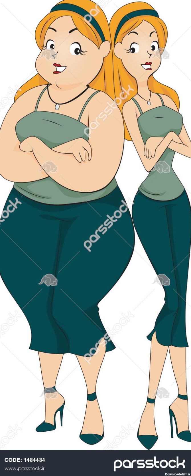 دختر چاق و نازک قبل و بعد وکتور 1484484