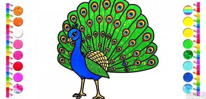 نقاشی طاووس سخت