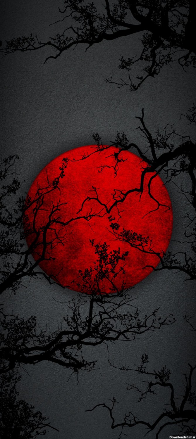 والپیپر عکس دارک قرمز ماه پس زمینه - عکس ویسگون