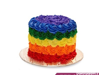 کیک تولد رنگین کمان - کیک از همه رنگ | کیک آف