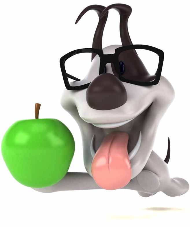 عکس کارتونی سگ و سیب