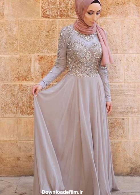 ۴۲ مدل لباس مجلسی پوشیده ۲۰۲۳ - ۱۴۰۱ شکیل برای خانمهای باحجاب
