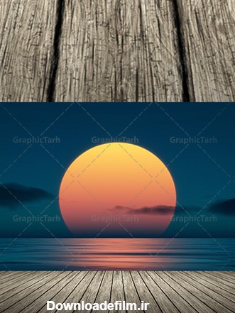 عکس باکیفیت غروب آفتاب دریا | تصویر استوک غروب غمگین خورشید و با ...