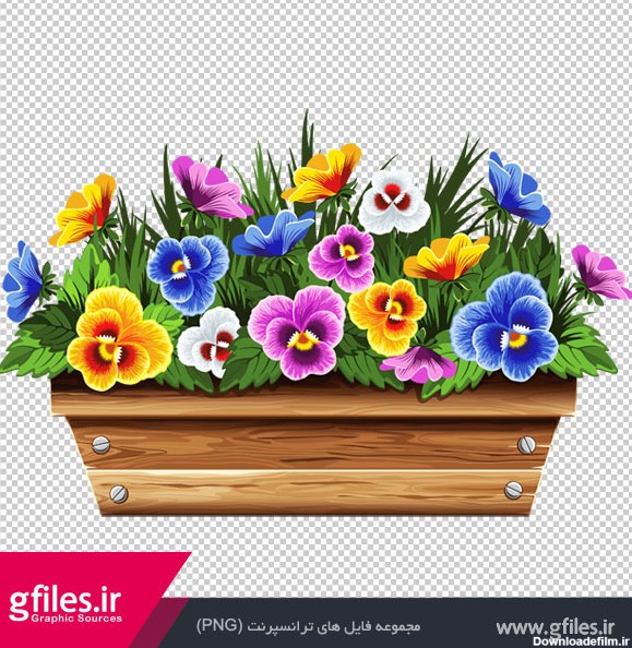 تصویر گلدان گلهای بنفشه ، دانلود بصورت فایل پی ان جی و دوربری شده