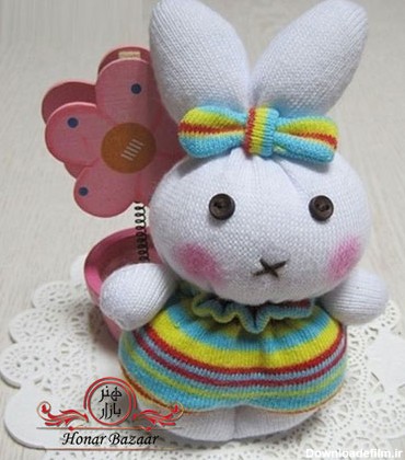 عروسک خرگوش کپل جورابی - هنربازار