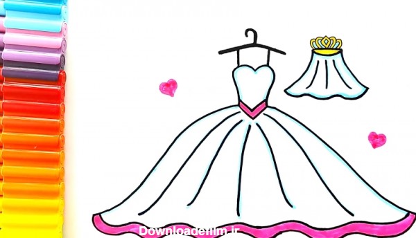 آموزش نقاشی خوشگل لباس عروس